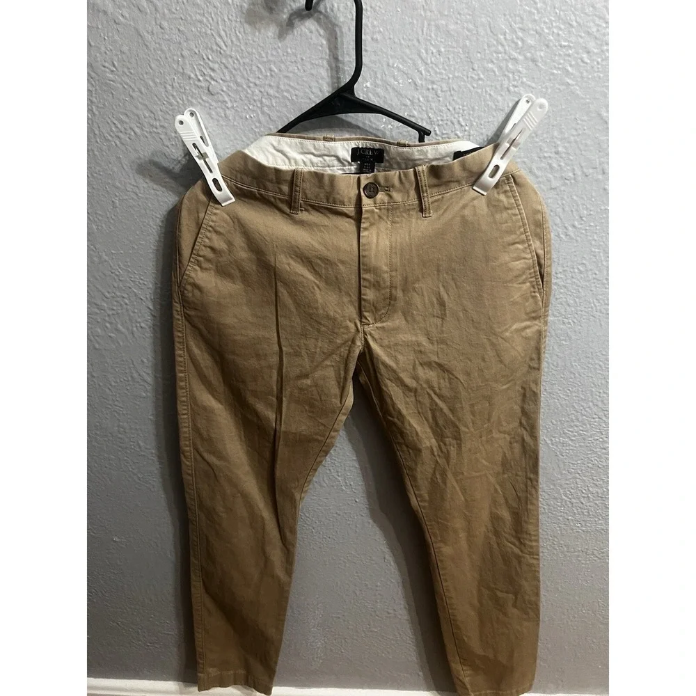 J Crew Flex Mens 31x32 Straight Leg Pants Tan Skinny